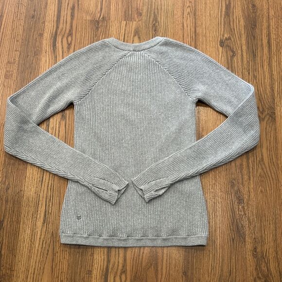 Lululemon The Sweater The Better Womens 4 Small Gray Knit Long Sleeve Ribbed - Picture 6 of 6